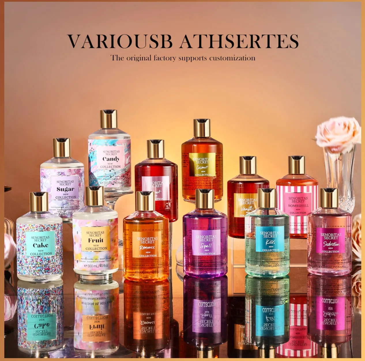 Online Wholesale Retail Perfume Bodywash Shower Gel Senoritas Secret Moisturize Lightening Shower Gel Wholesale Exfoliating Body Lotion Body Wash with Fragrance