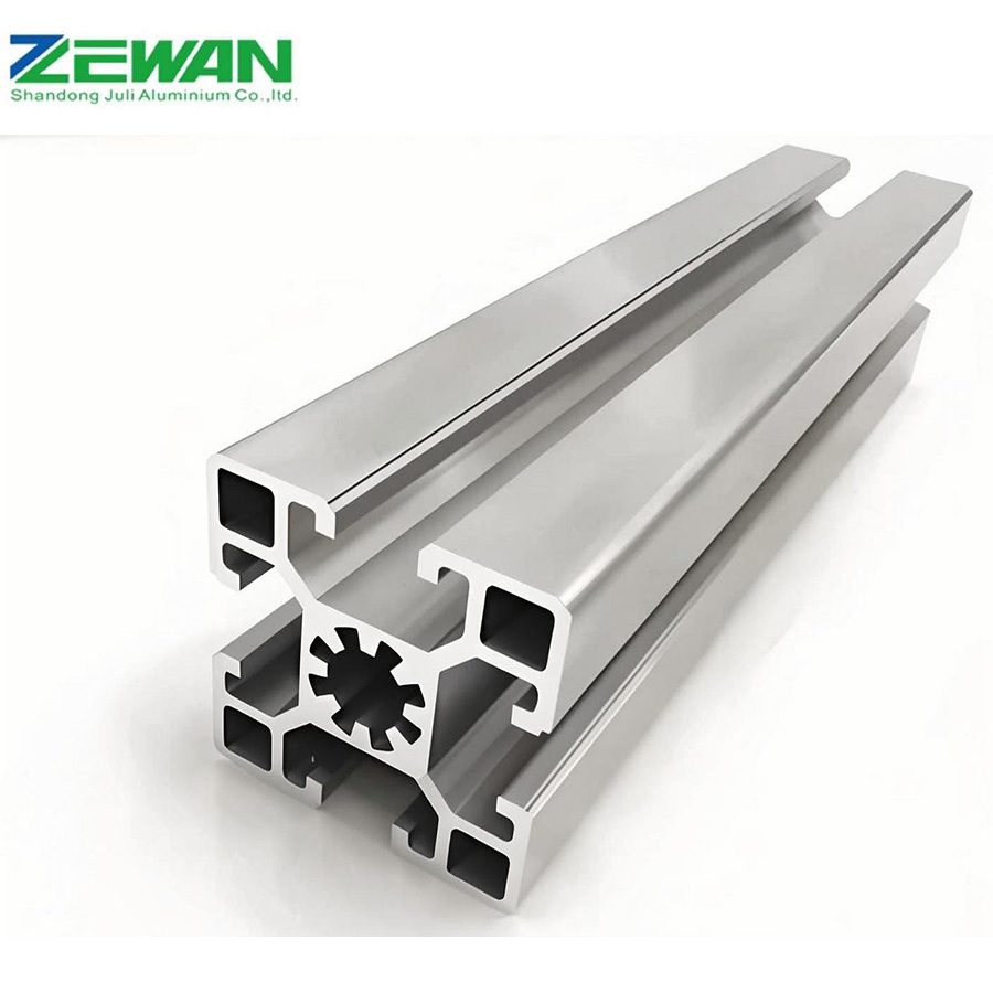 Aluminium Alloy Sliver Industrial Extrusion LED Alu Frame Extruded Square Aluminum Construction T V Slot Shape Profile Price for Assembly Line