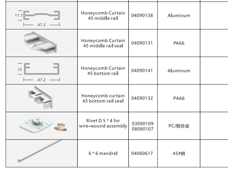 38mm Tube Honeycomb Blinds System Assembly Mechanism