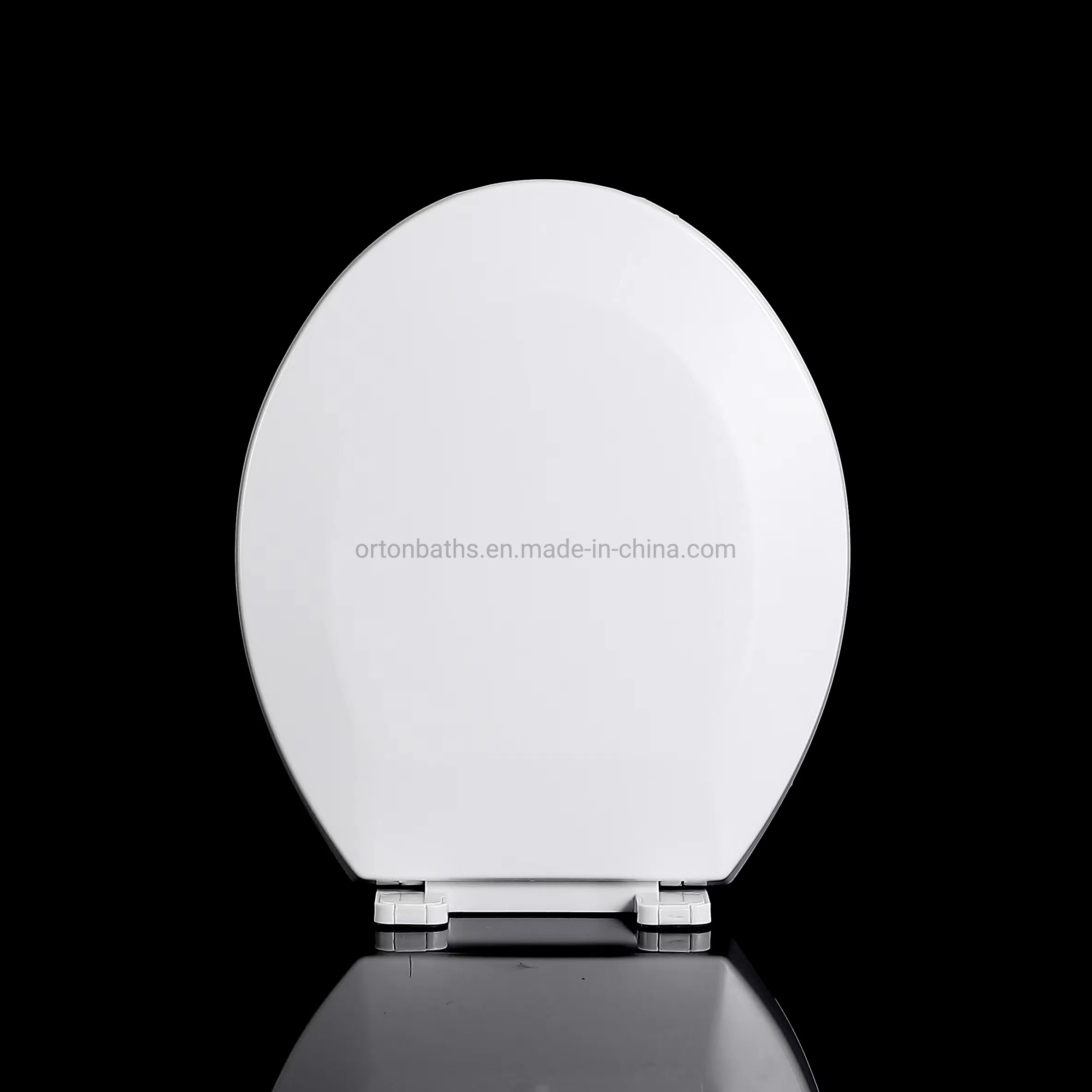 Ortonbath China Sanitary Ware Hinged Glossy Sustainable Recycled Wood Environment Friendly MDF Toilet Bowl Seat Cover for Both Adult and Children Kids