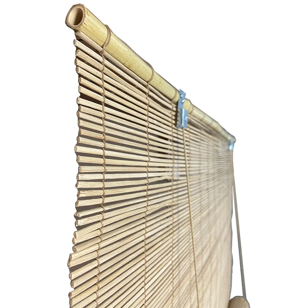 Factory Direct Sales Light Brown Natural Bamboo Blind with Pull Cord Systeam
