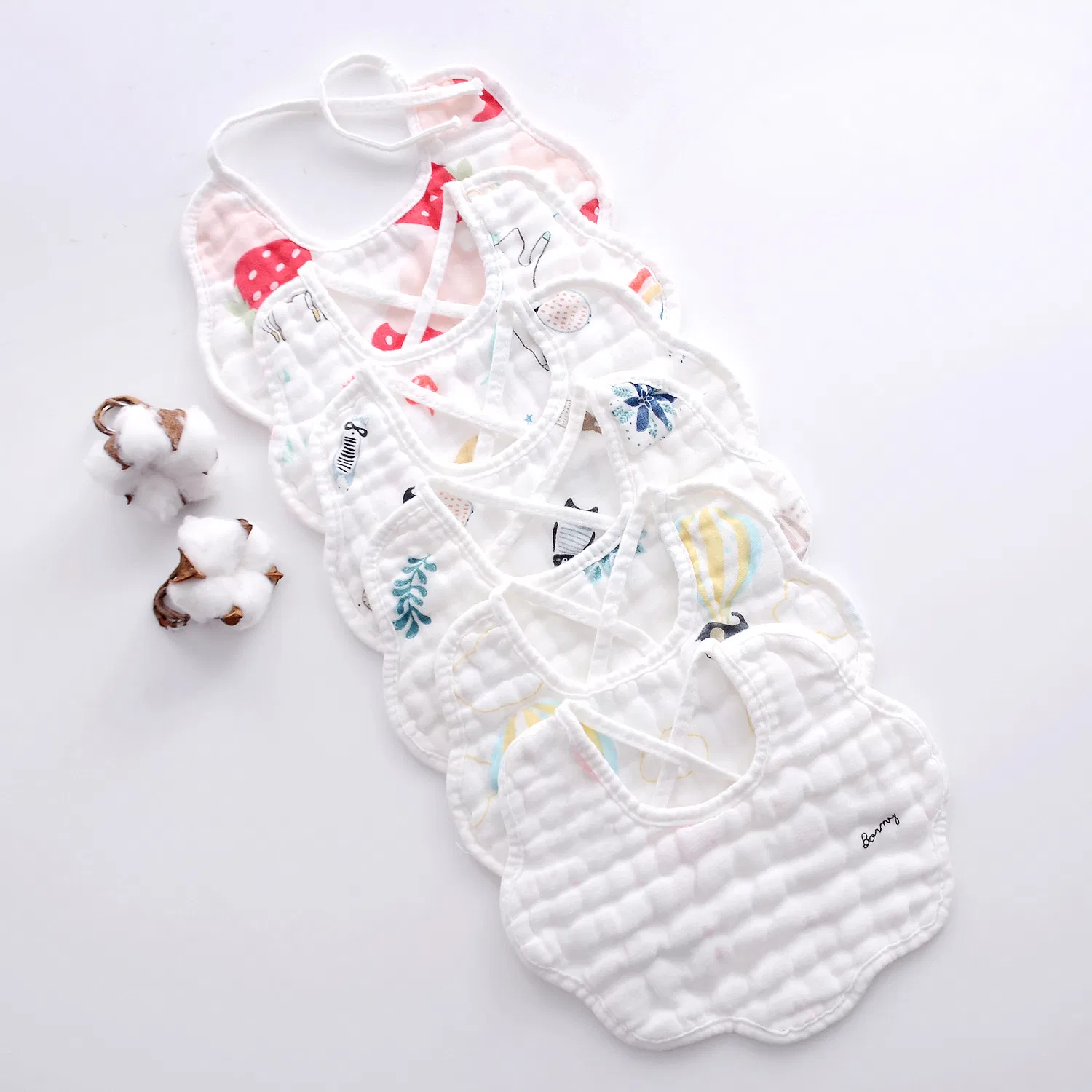 Factory Price Ultra-Soft Breathable Home Care Infant Cotton Baby Bibs