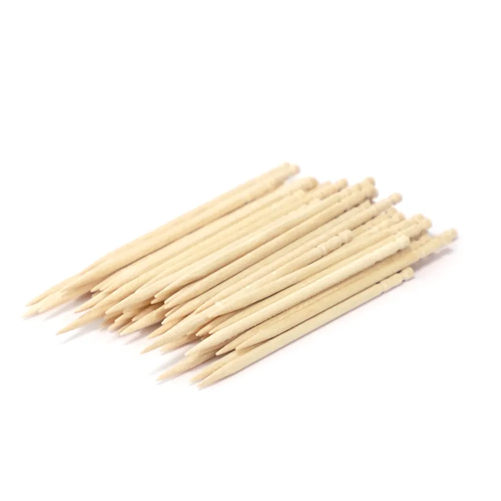 Eco-Friendly Material 65mm Wooden Toothpicks Double-Point for Appetizer, Olive, Barbecue, Fruit, Teeth Cleaning