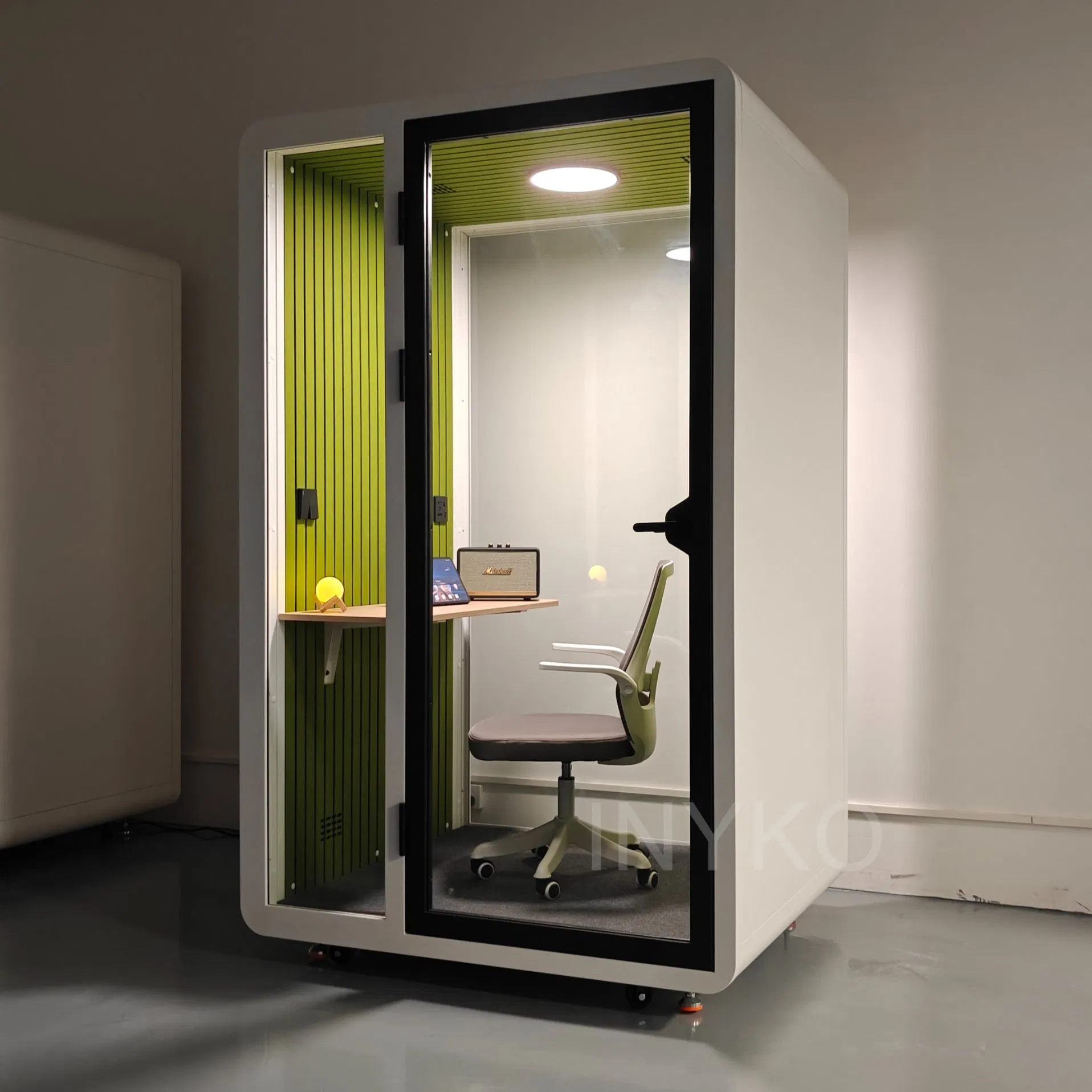 a Telephone Booth and Soundproof Booth Beside The Office Pod for The Focused Work Pod
