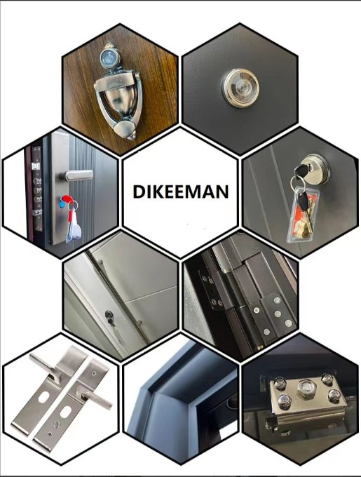 Factory Security Steel Entrance Front Door with Smart Lock Entry Exterior Main External Modern Stainless Luxury Metal for House