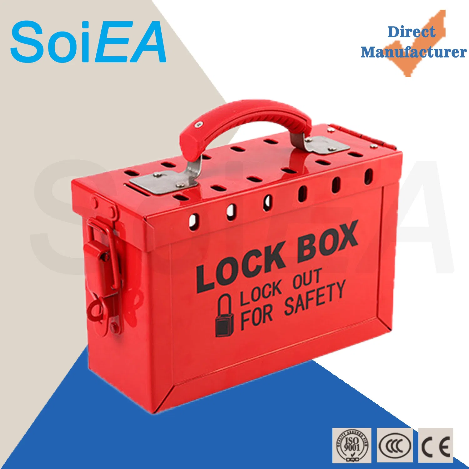 Stackable Locking Container with 12 Padlocks for Positioning Lockout Tagout Kit Lock Box for Keys Box with Combination Lock