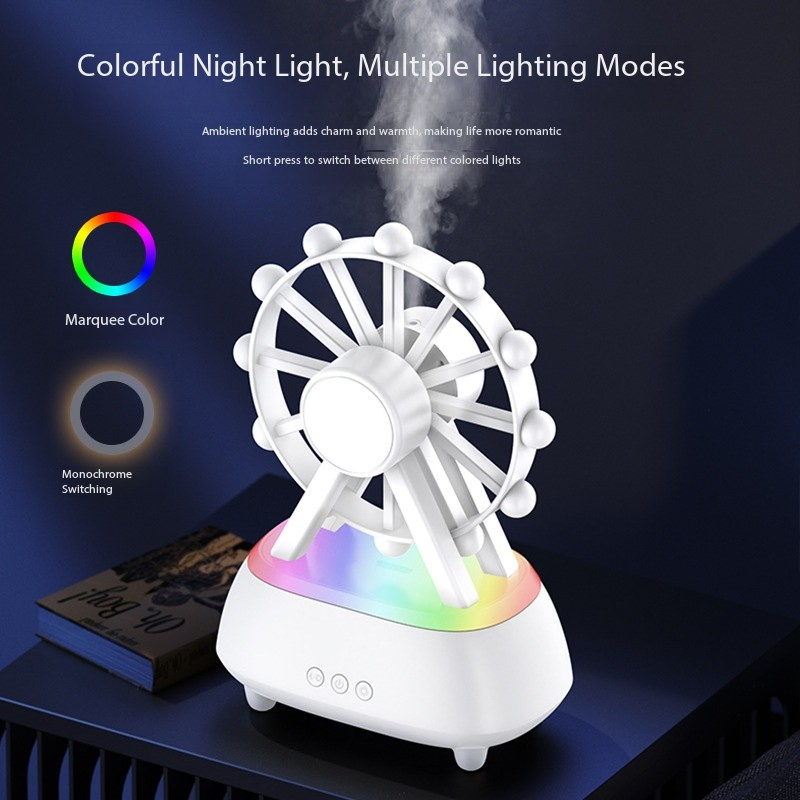 RGB Rotating Ferris Wheel USB Aromatherapy Humidifier Bluetooth Speaker Humidifier