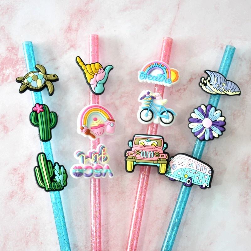 Eco-Friendly Summer Straw Charm Accessories for Stylish Covers