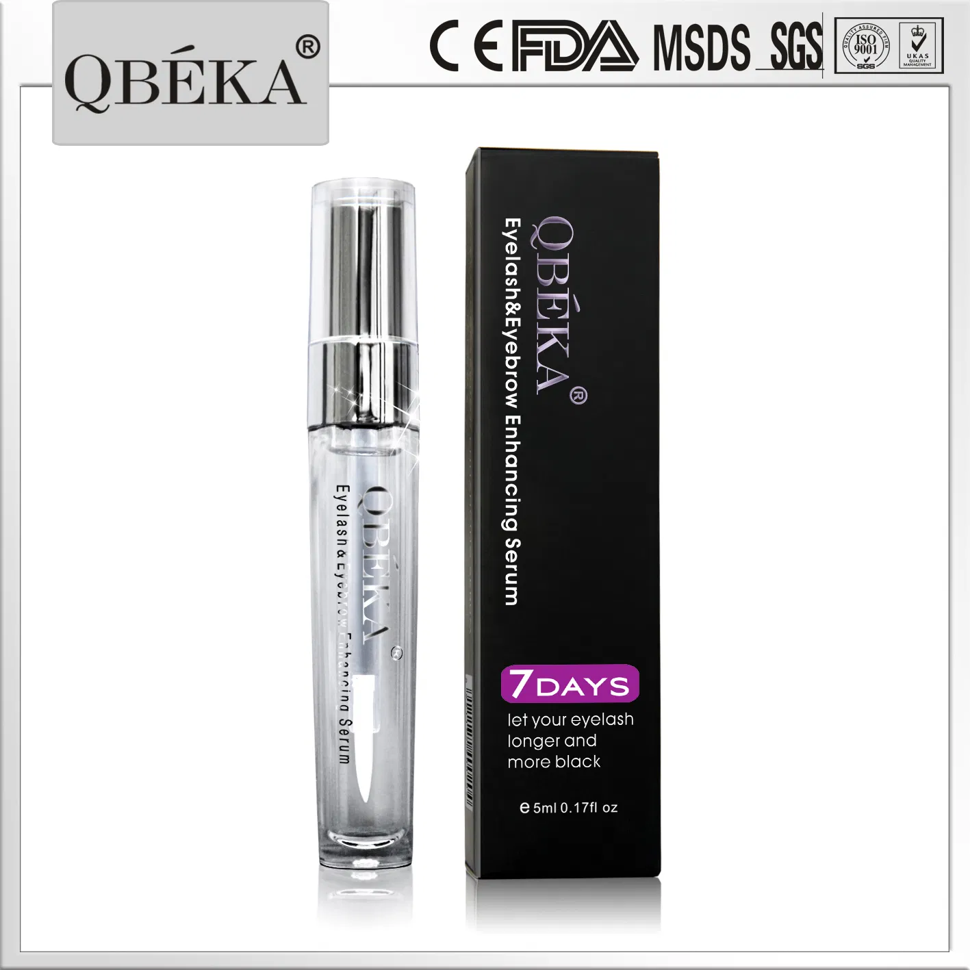 Most Effective QBEKA Eyelash & Eyebrow Enhancing Serum Lashes Grow Product