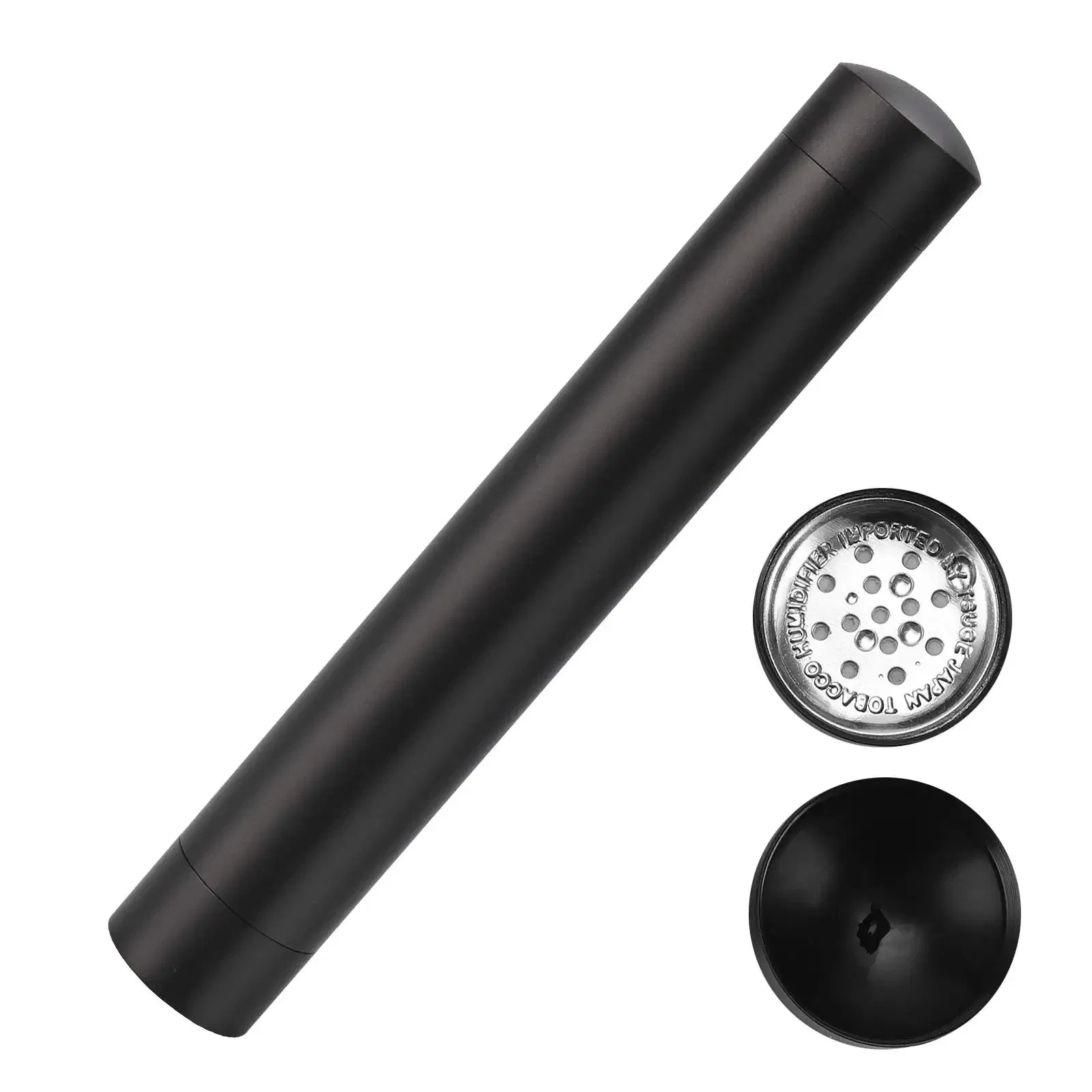 Air Tight Smell Proof Metal Cigar Case Tube with Built in Humidifier