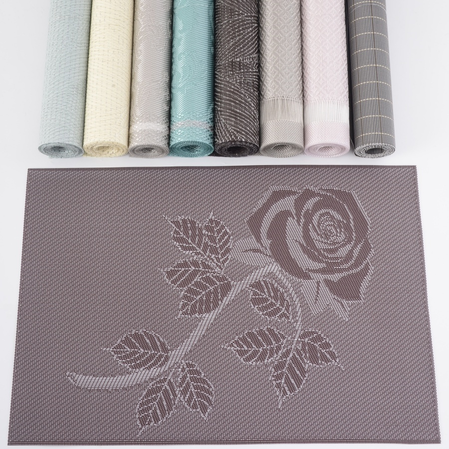 Square Custom Size PVC Polyester Non Slip Dining Wedding Restaurant Table Mat Placemat Price