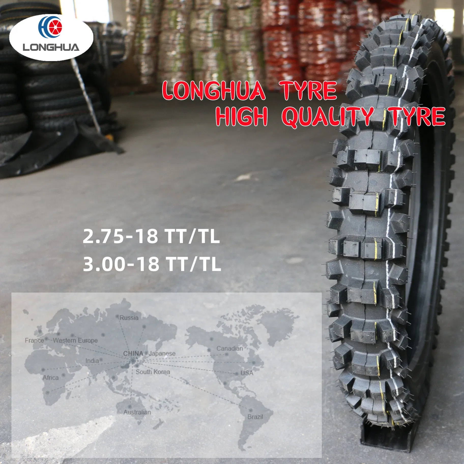 Мотошина 18 дюймов 6PR/8PR, нейлоновый корд, натуральный каучук