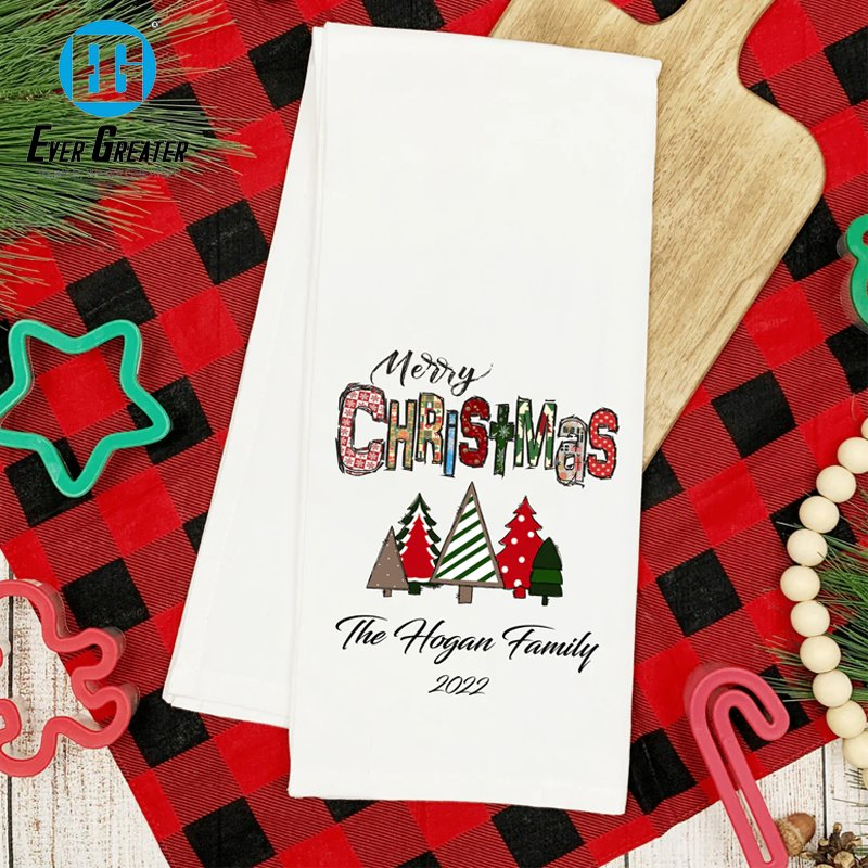 High Quality Custom Kitchen Towels 100% Cotton Christmas Kitchen Cleaning Towels Wholesale Printed Kitchen Towels