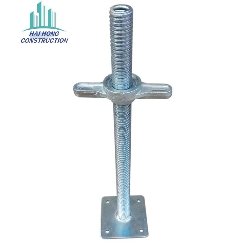 Heavy-Duty Galvanized Screw Jack Base for Safe Construction
