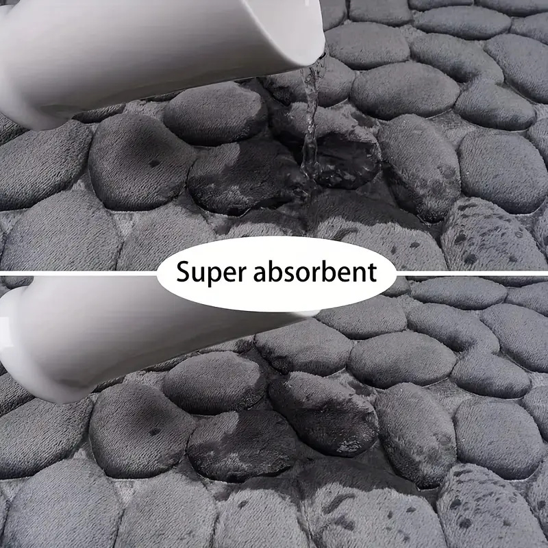 Hot Sale Pebble Stone Bath Mat Non Slip Soft and Water Absorbent Mat for Bathroom Washable Memory Foam Rug