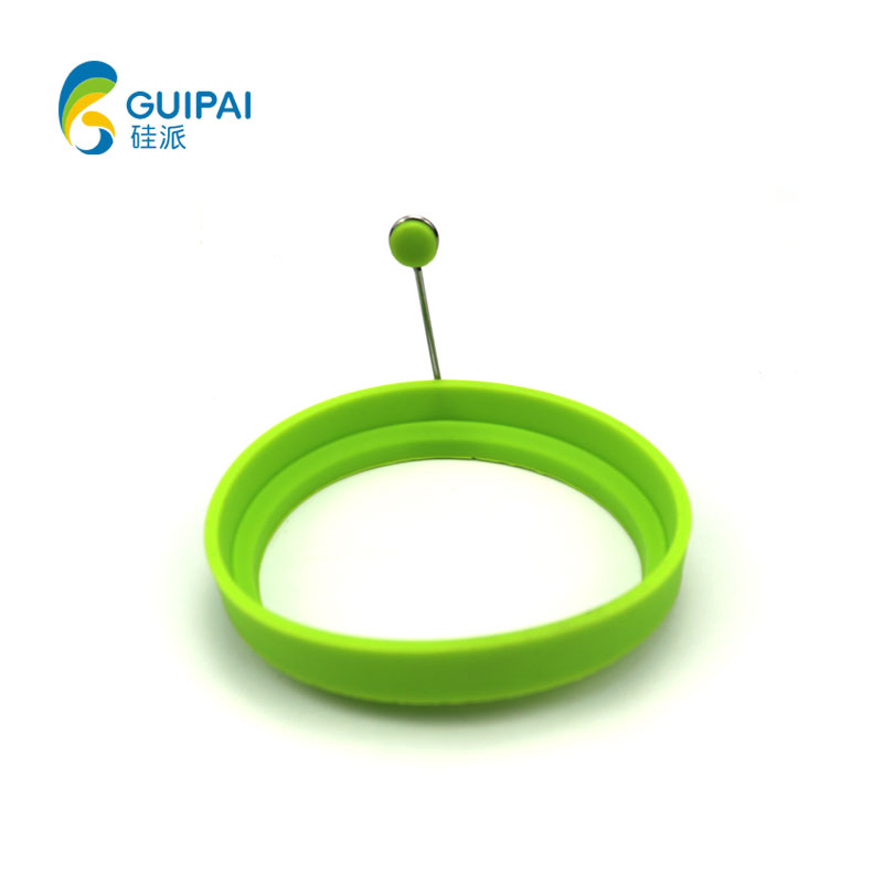 Non-Stick Silicone Egg Mould for Frying with Steel Handle/ Silicone Egg Ring