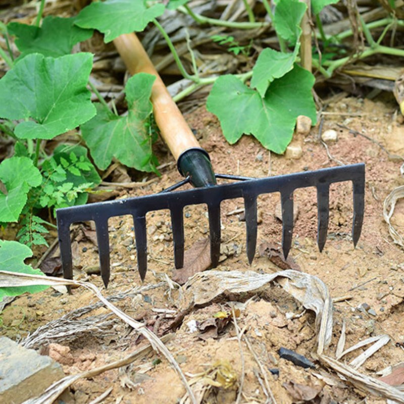Carbon Steel Cleaning Garden Rake with Handle Metal Rake