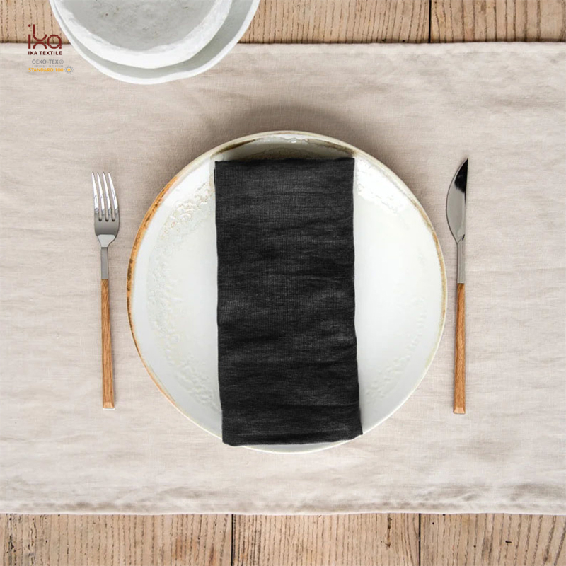 Party Decoration Beverage Logo Color Embroidery Custom Printed Lunch Personalized Dinner Linen Napkins with Hemstitch