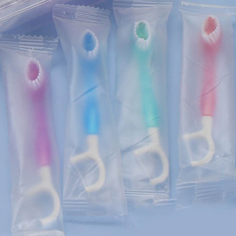 Three-in-One Water-Free Disposable Toothbrush with Double Bead Floss and Blast Bead Fresh Breath Cleaning Brushes