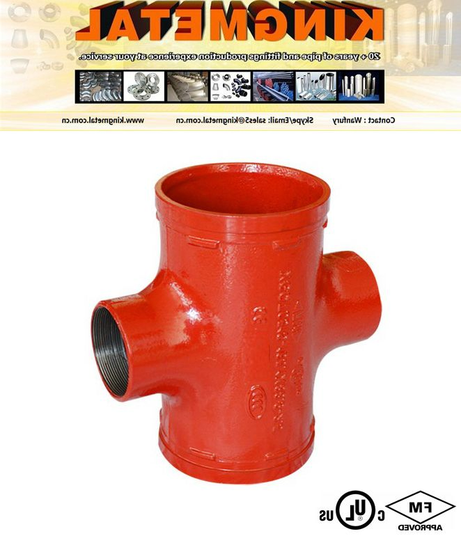 UL Grooved Coupling 4 Way Ductile Iron Threaded Cross Grooved Quick Coupling