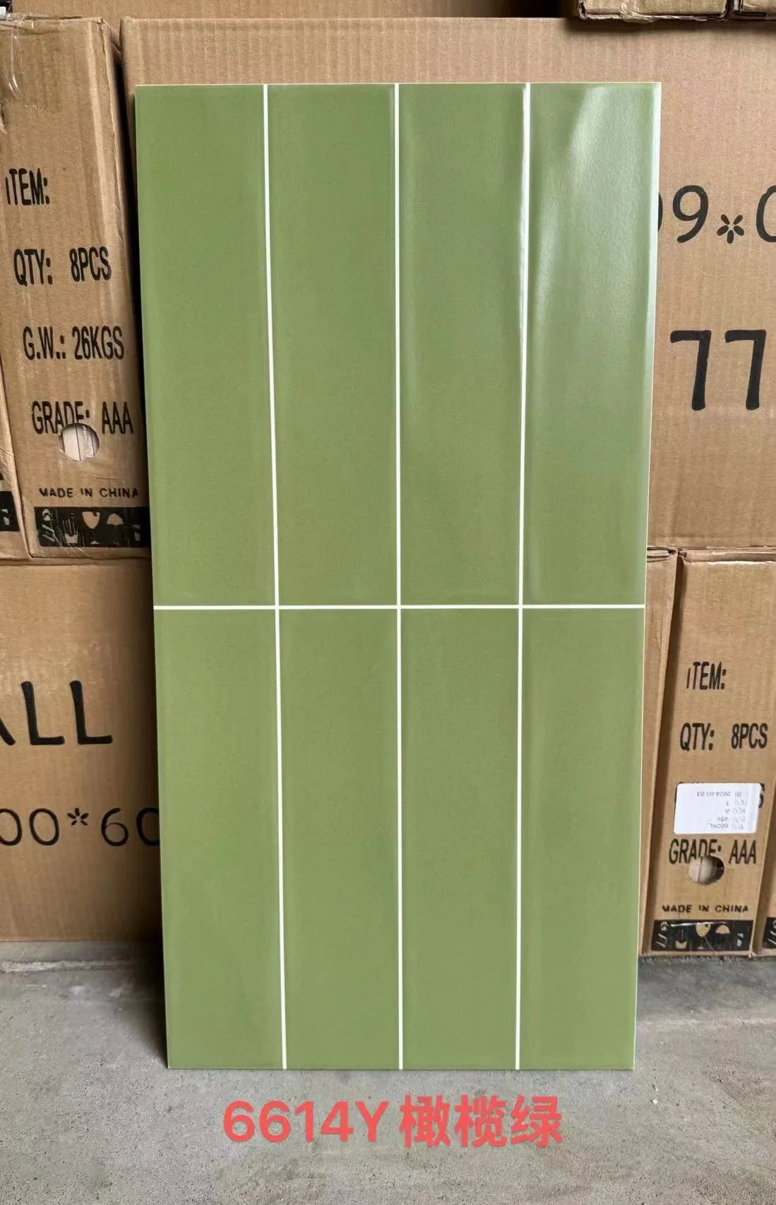 European Minimalist Style Interior Wall Tiles with Long Stripe-Shaped Textures 300*600 Size