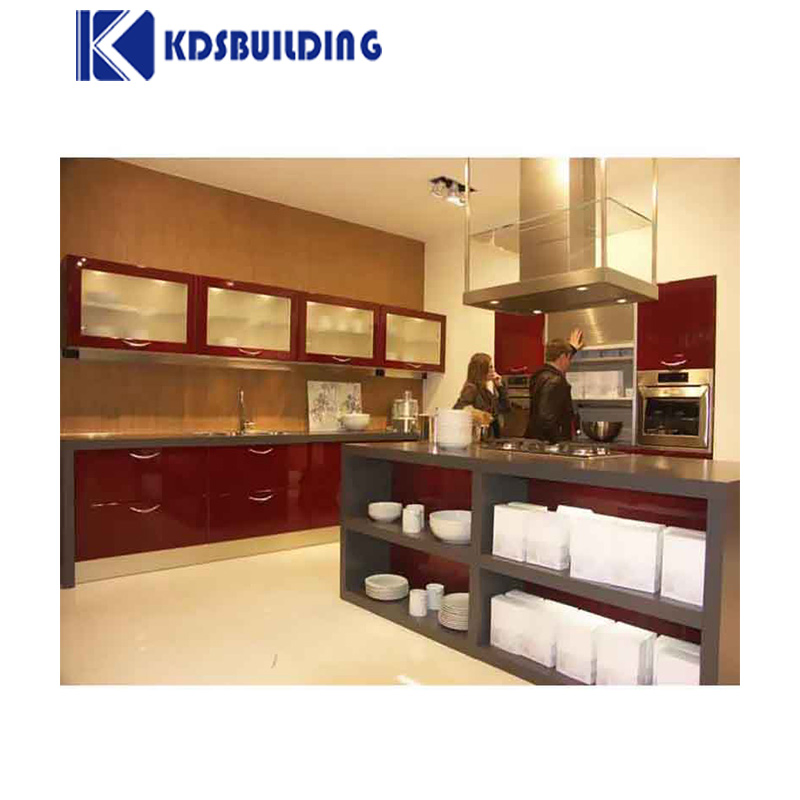 China Manufacturer Modern Wooden Gray Glossy Designs Custom Kitchen Furniture Lacquer Kitchen Cabinets