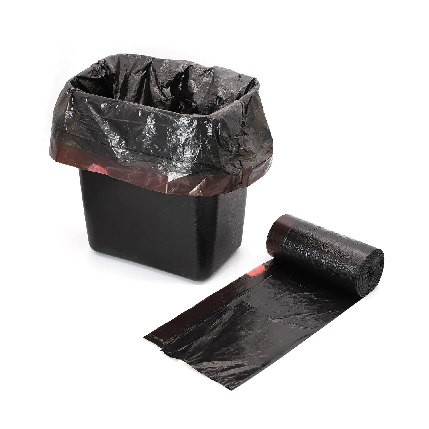13 Gallon Black Plastic Drawstring Trash Garbage Bag PE Bags