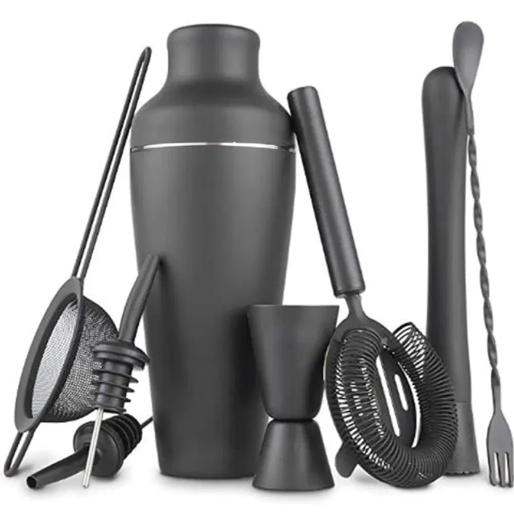 European Style Stainless Steel Matte Black Premium Cocktail Shaker