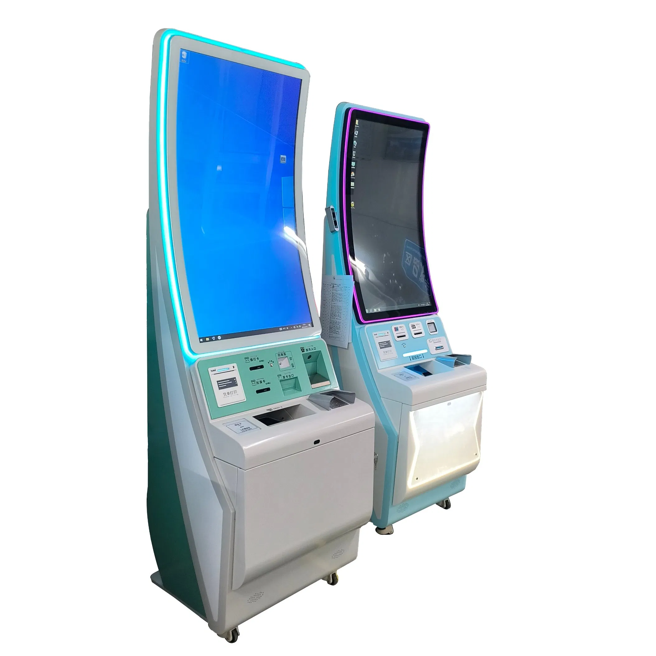 OEM Curved Screen Interactive Report Printing Service RFID Library Inquiry Information Kiosk for Library Museums Gambling