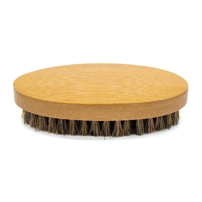 Hot-Selling Natural Eco-Friendly Wooden Boar Bristle Men's Facial Cleansing Beard Brush