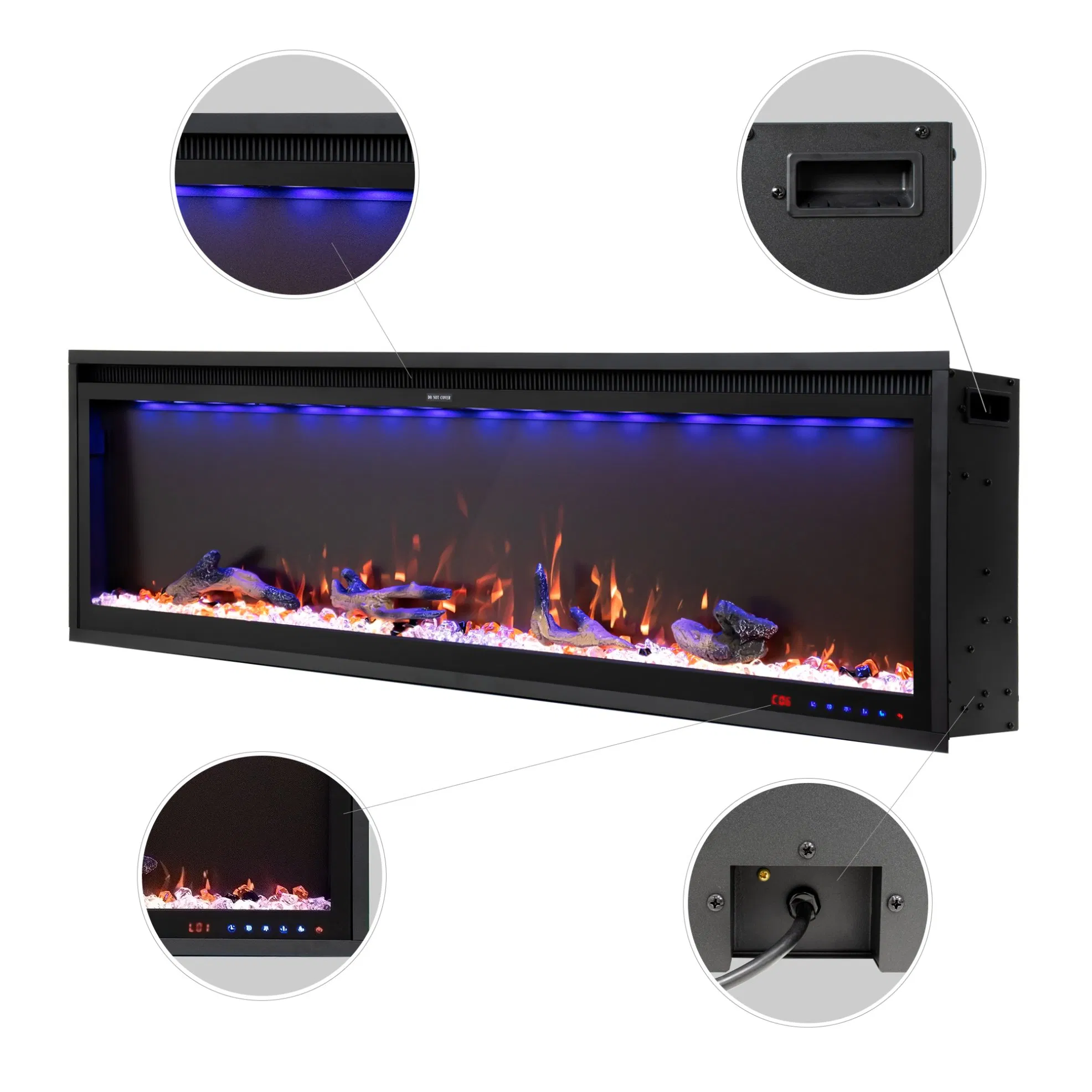 Factory Direct Multi-Color Flame Adjustable Sound Electric Fireplace Compatible for Hotel
