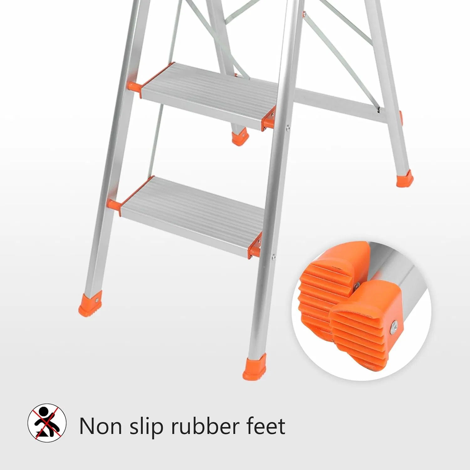Aluminum Household Ladder 4-Step Folding Ladder with Non-Slip Feet (26470401)