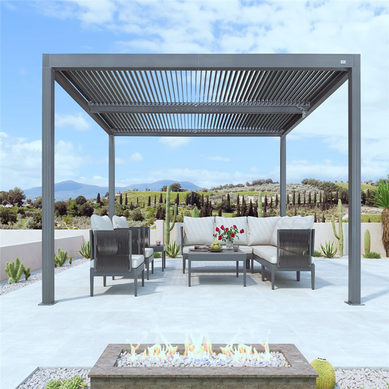 Easily Assembled Motorized Modern Louvered Pergola Aluminum Louver Roof Pergola