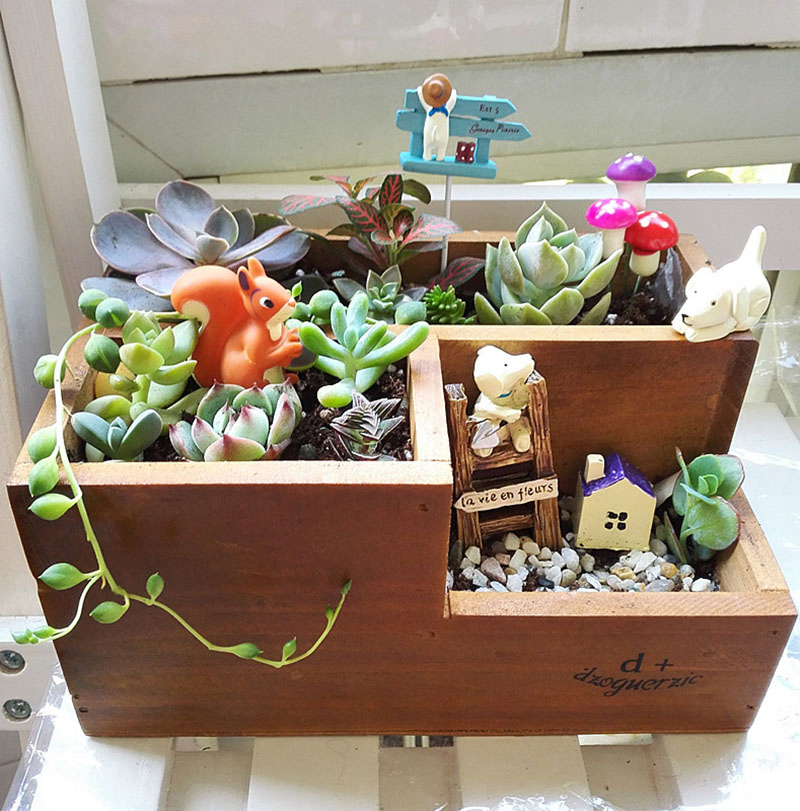 Custom-Made Wooden Pot for Flower Green Planter Wooden Garden Pot