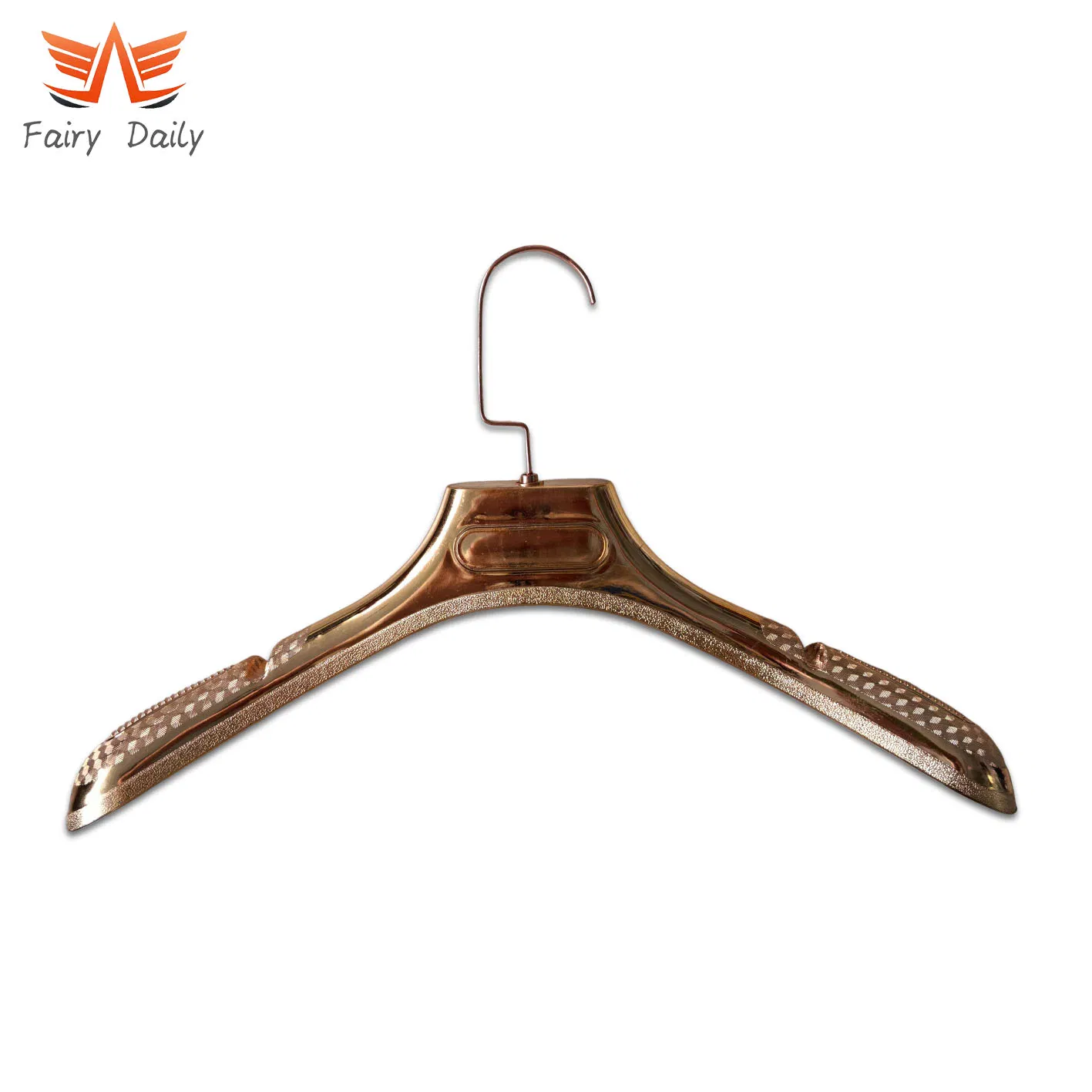 Electroplated Plastic Clothes Hangers Wide Shoulder Metal Chrome Luxury Hanger