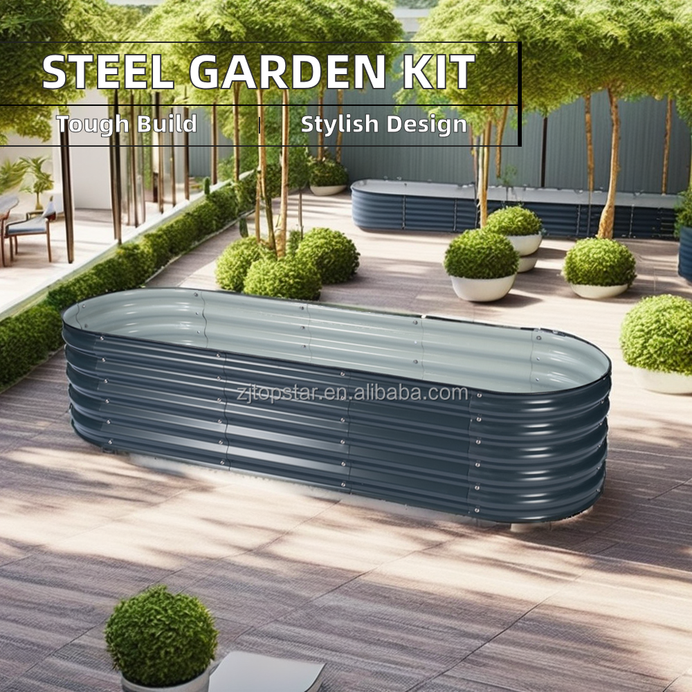 Грядка садовая приподнятая оцинкованная набор горшков металлических