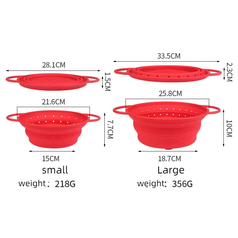 Wholesale Kitchen Utensils Collapsible Silicone Colander with Handle
