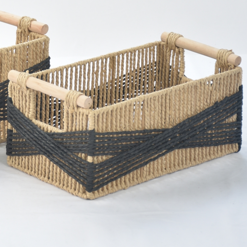 New Design Storage Basket Hand Weaving Paper Bins Woven Made Box