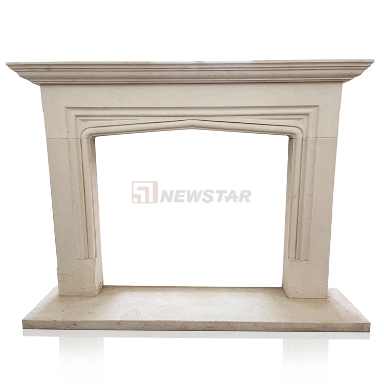 Newstar Factory Price Hand Carved European Simplicity Marble Fireplace Lime Stone Frame Home Appliance