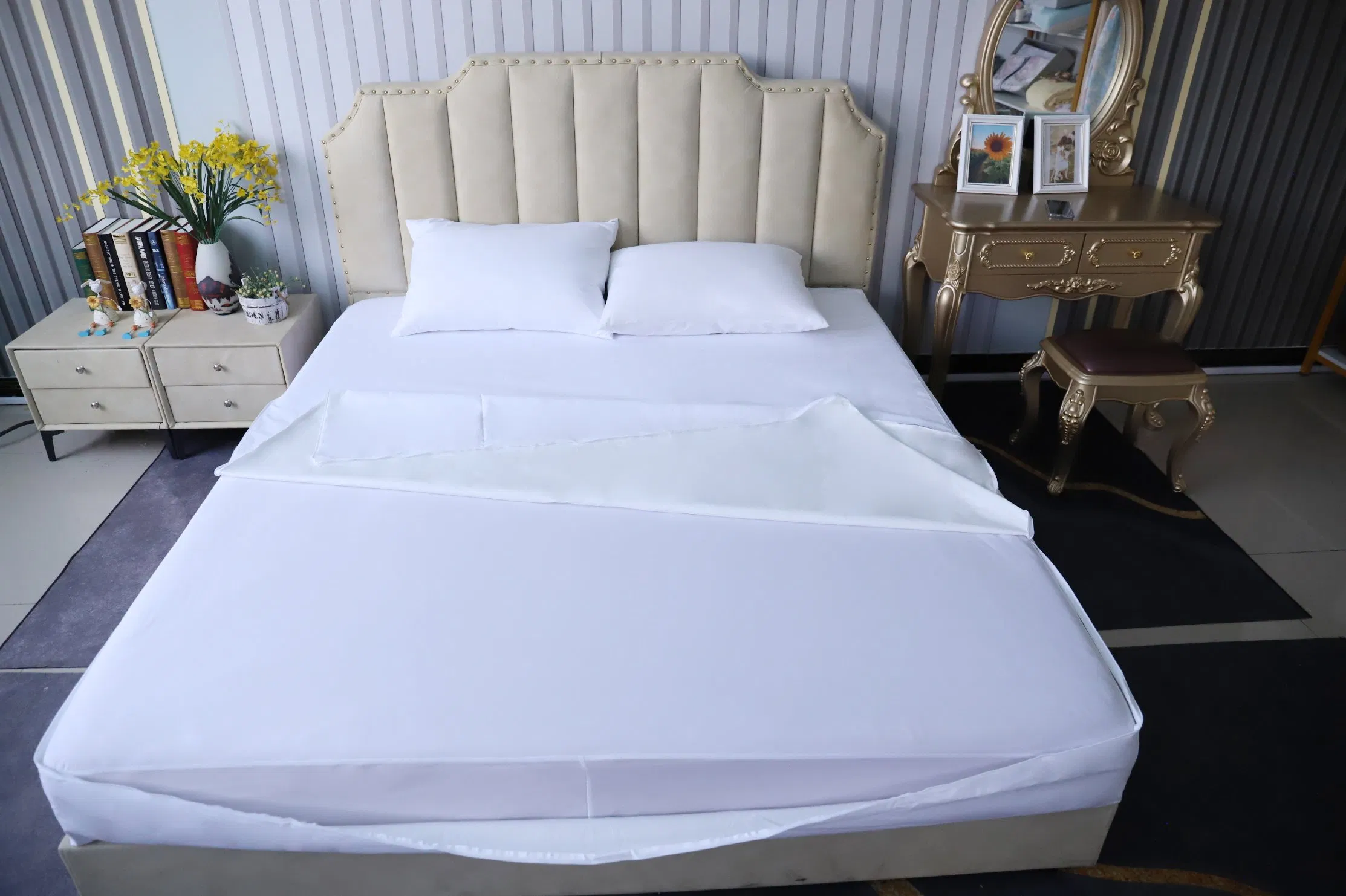 Factory Wholesale Deep Pocket Zippered Waterproof Mattress Encasement Full Size 54"*75"