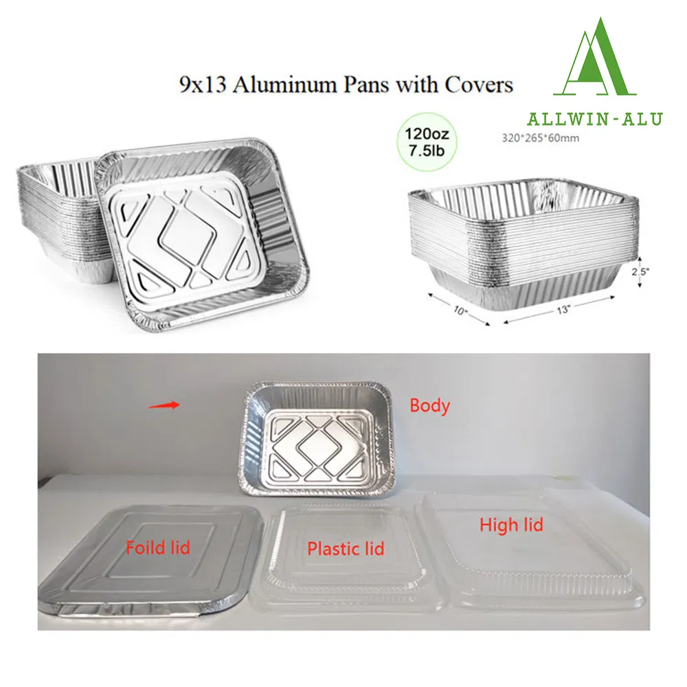 Алюминиевый контейнер 9x13 дюймов с крышкой, 3500 мл