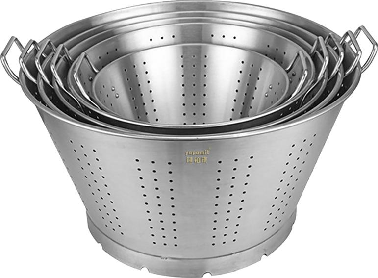 Washing Bowl Stainless Steel Vegetables Strainer Frying Food Basket with Handles