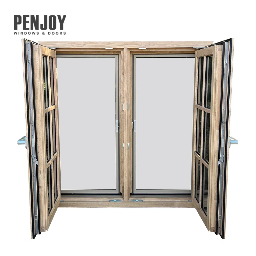 Penjoy Factory Price Wood Frame Glass Solid Wood Windows Tilt and Turn Windows for Vills