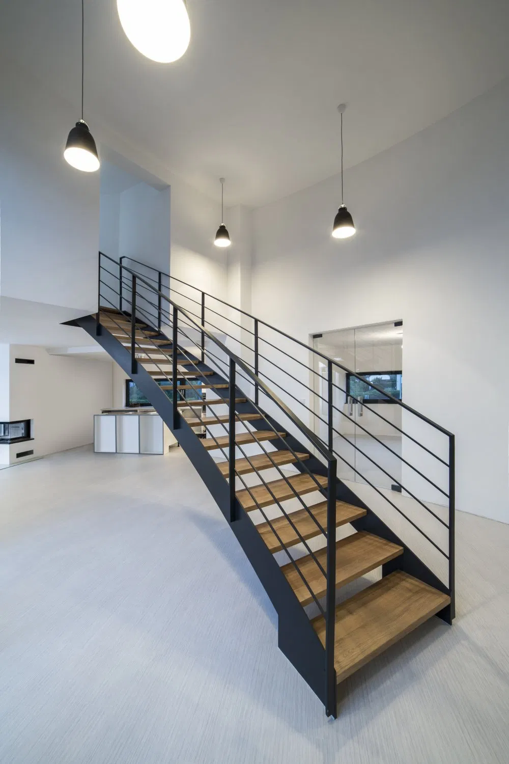 Commercial Metal Wood Antique Interior Stairs Glass Curved Stairs