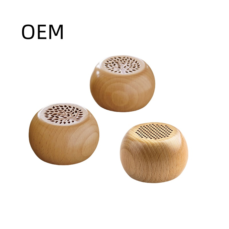 Creative Retro Wooden Mini Speaker Sport Style Small Stereo for Bluetooth Wireless Mobile Phone Speaker with Solid Wood Bass