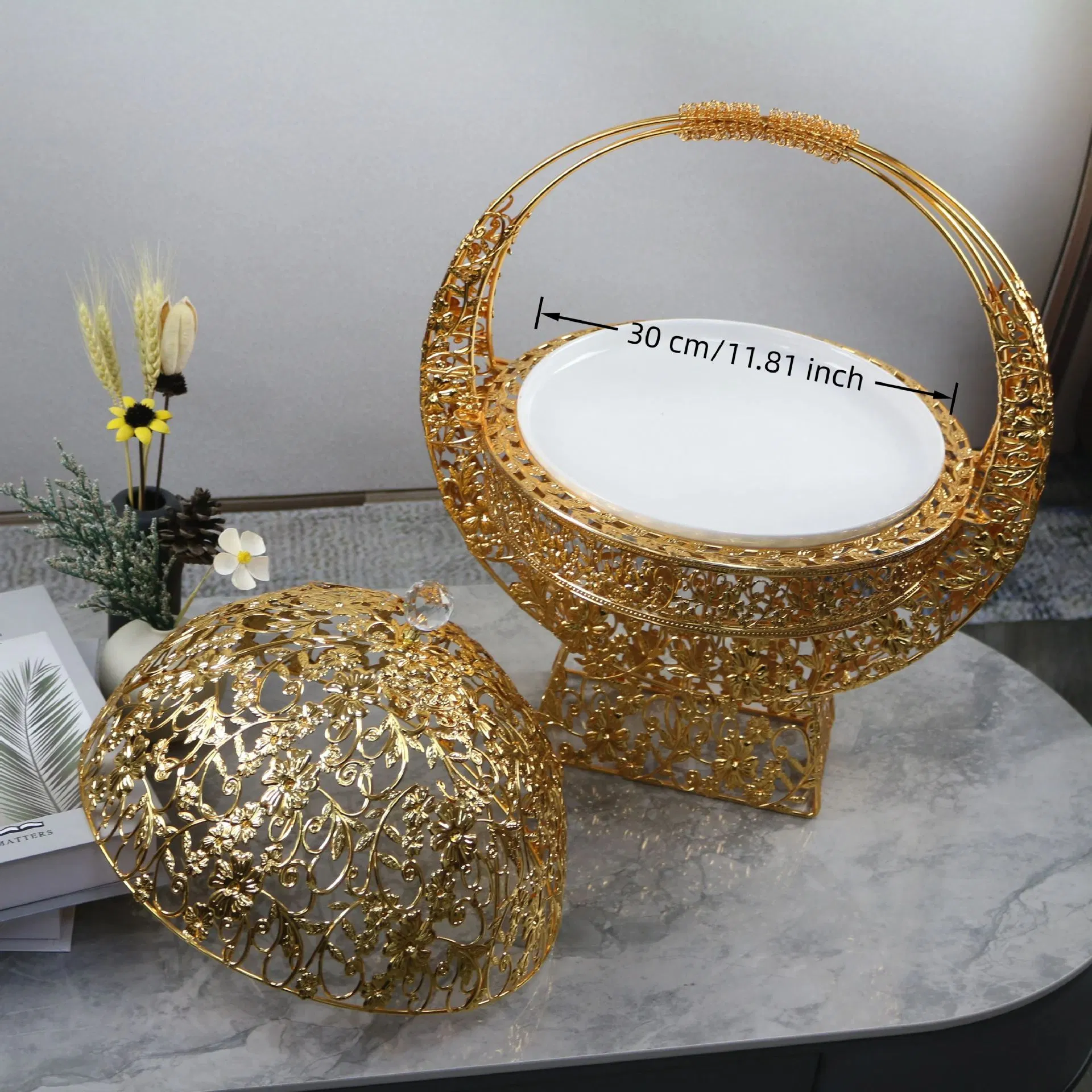 Golden Nordic Fruit Storage for Home Living Room Tray