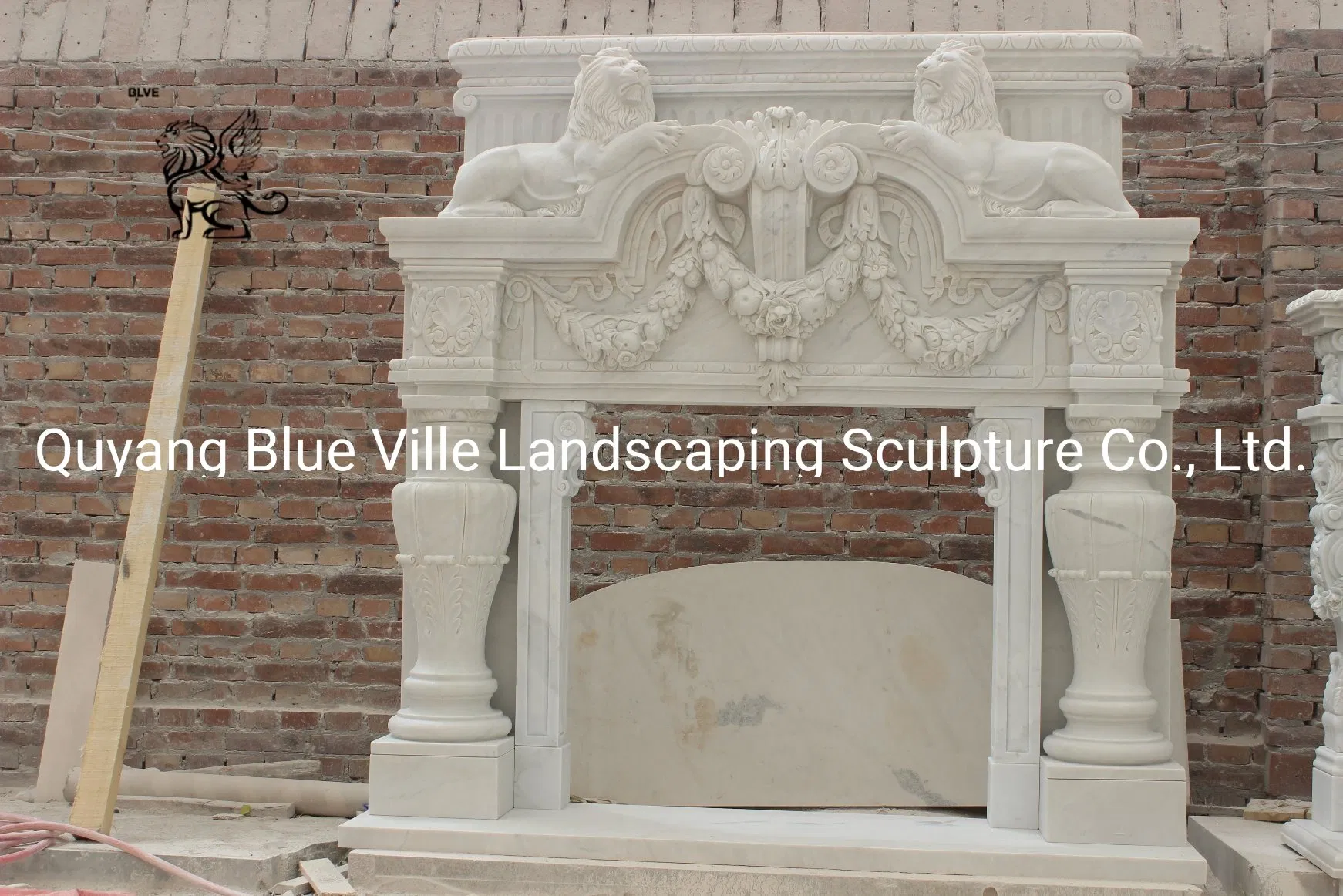 Factory Price White Marble Stone Luxury Indoor Fireplace MFG-10