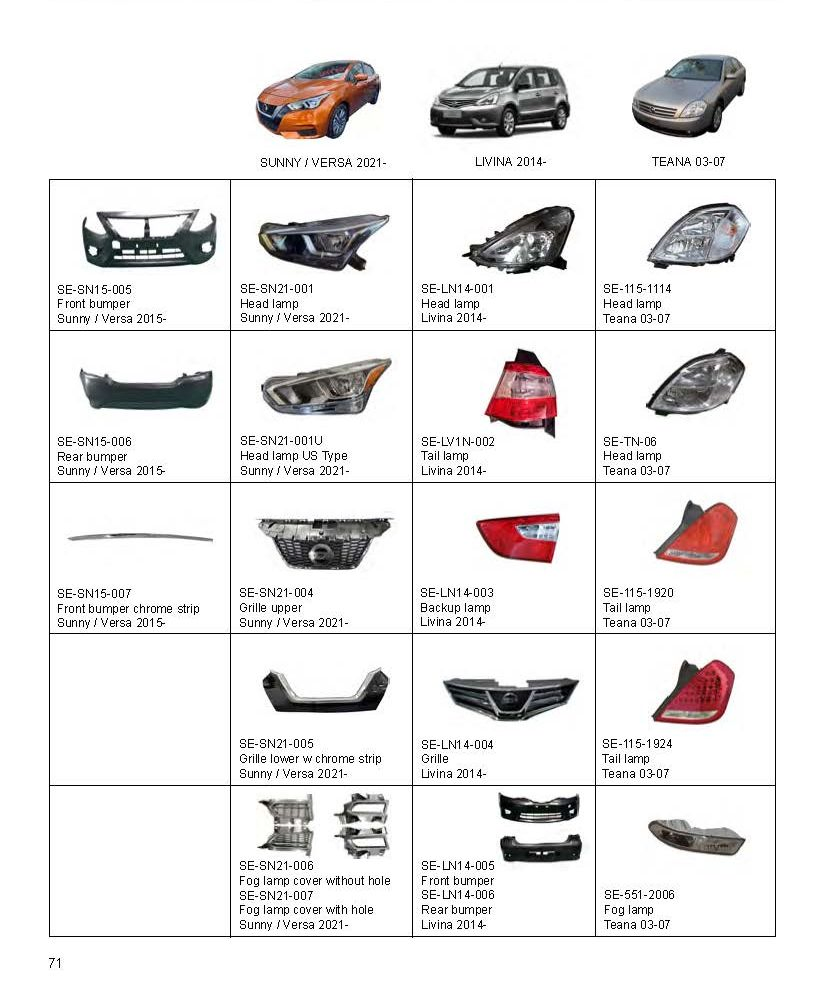 Противотуманные фары Nissan Teana 2003-2007