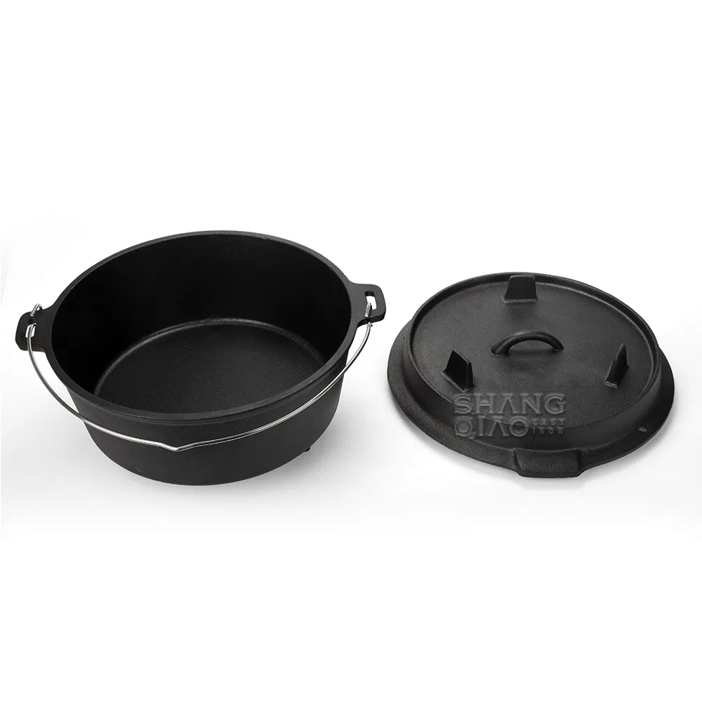 Чугунный казан для кемпинга с крышкой и логотипом