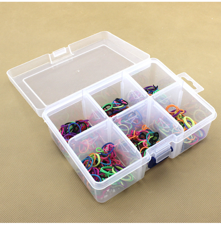 Прозрачный пластиковый органайзер с 6 отделениями и перегородками